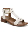 Naturalizer Women's Brandy T-strap Stacked Low Block Heel Sandals In White