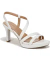 Naturalizer Abby Womens Faux Leather Platform Slingback Sandals In White Faux Leather