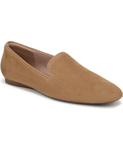 Naturalizer Women's Charm Ballerina Square Toe Flats In Toasted Umber Tan Suede
