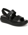 Naturalizer Coast Womens Faux Leather Ankle Strap Slingback Sandals In Black Tumbled Faux Leather