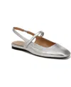 Naturalizer Connie Womens Leather Ballet Flat Mary Janes In Silver Leather