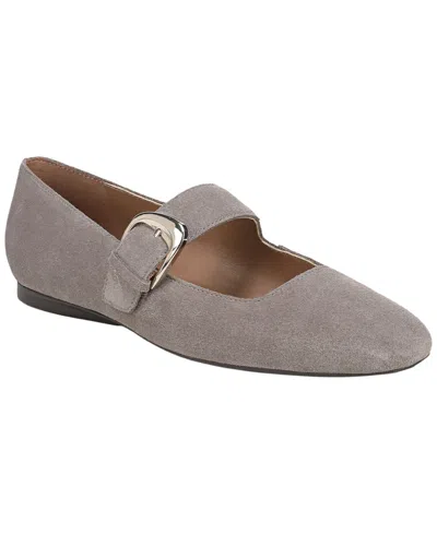Naturalizer Women's Cosmic Square Toe Mary Jane Ballet Flats In Fog Stone Grey Suede