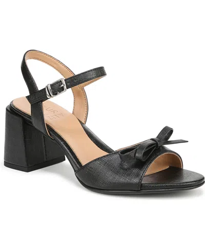 Naturalizer Women's Deandra Block Heel Dress Sandals In Black Faux Leather