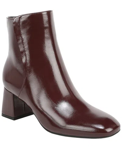 Naturalizer Women's Delaney Zipper Booties In Merlot Red Faux Leather