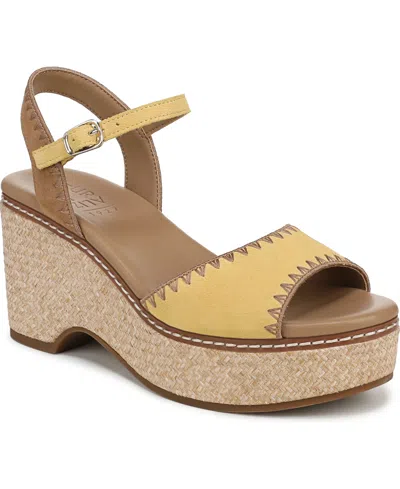 Naturalizer Women's Della Strappy Wedge Heel Sandals In Yellow