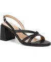 Naturalizer Women's Demi Strappy Slingback Block Heel Dress Sandals In Black Lizard Embossed Faux Leather