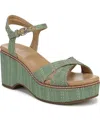 Naturalizer Dovie Raffia Ankle Strap Platform Sandal In Green