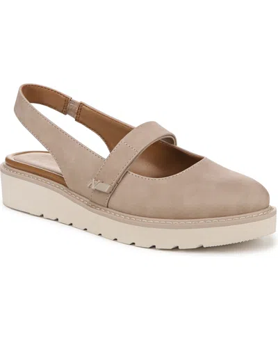 Naturalizer Women's Edison Mary Jane Platform Slingbacks In Warm Taupe Faux Nubuck