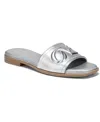 Naturalizer Women's Genevieve Open Square Toe Slide Sandals In Silver Leather