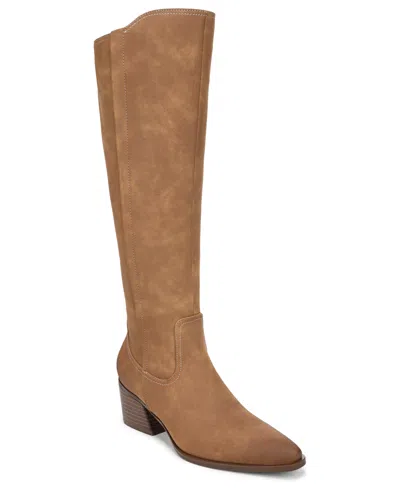 Naturalizer Women's Golden Zipper Tall Boots In Wc Tan Faux Leather