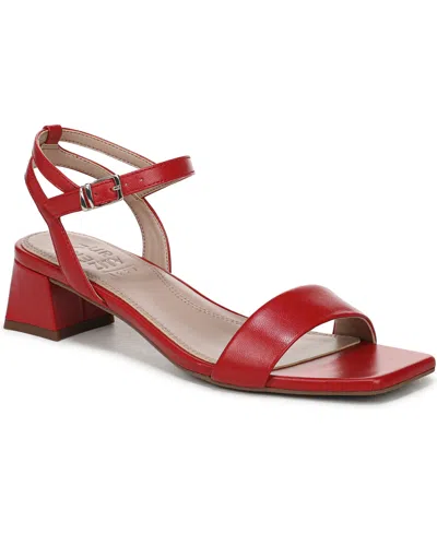 Naturalizer Women's Hana Square Toe Strappy Sandals In Red