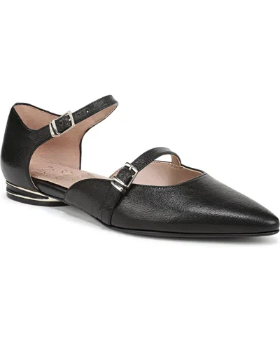 Naturalizer Harmony Ankle Strap Pointed Toe Flat In Black