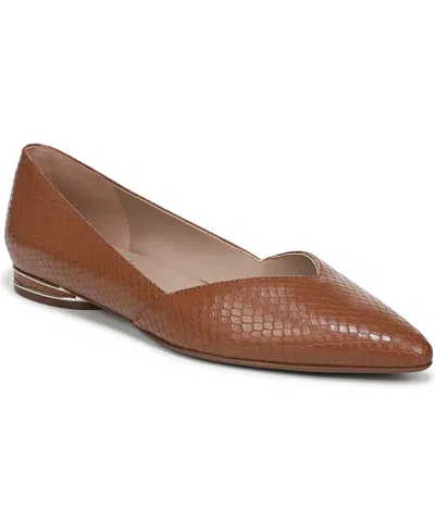 Naturalizer Women's Havana Pointed Toe Ballet Flats In Brown Snake Print Faux Leather