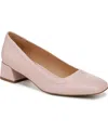 Naturalizer Women's Huntley Square Toe Block Heel Pumps In Cameo Blush Pink Faux Leather