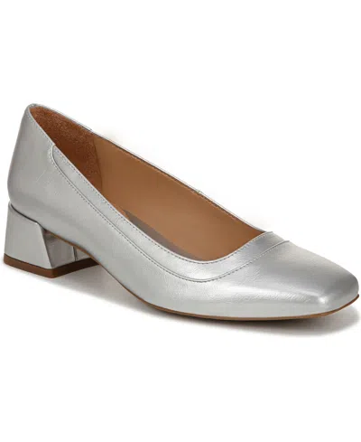 Naturalizer Women's Huntley Square Toe Block Heel Pumps In Silver