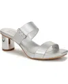 Naturalizer Women's Ida 2 Square Open Toe Slide Dress Sandals In Silver Faux Leather