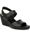 Naturalizer Imani Slingback Platform Wedge Sandal In Black Leather