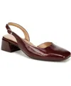 Naturalizer Jayla Mid-heel Square Toe Slingback Pumps In Burgundy