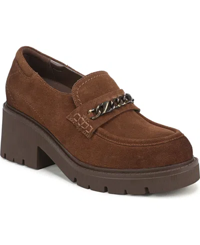 Naturalizer Women's Jolee Suede Platform Lug-sole Loafers In Smoked Maple