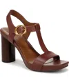Naturalizer Jordis T-strap Sandal In Cappuccino Brown Leather
