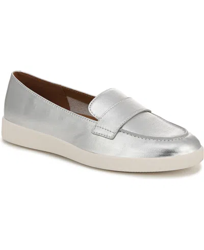 Naturalizer Women's Karis Closed Round Toe Hybrid Penny Loafers In Silver Leather