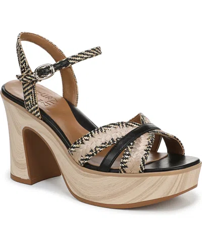 NATURALIZER WOMEN'S KATALINA BLOCK HEEL SQUARE TOE PLATFORM SANDALS