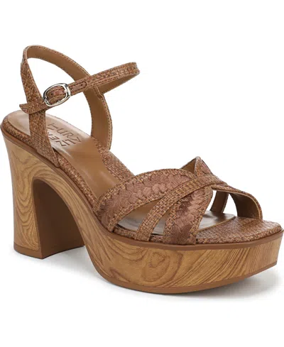 NATURALIZER WOMEN'S KATALINA BLOCK HEEL SQUARE TOE PLATFORM SANDALS