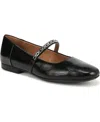 Naturalizer Women's Kelly-chain Square Toe Mary Jane Flats In Black Faux Leather