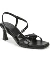 Naturalizer Women's Kieran Open Square Toe Dress Sandals In Black Faux Patent