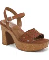 Naturalizer Kira Platform Sandal In English Tea Brown Suede