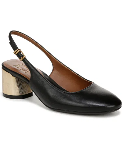 Naturalizer Women's Lane Closed Round Toe Slingback Pumps In Black Leather