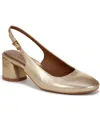 Naturalizer Women's Lane Closed Round Toe Slingback Pumps In Dark Gold Leather