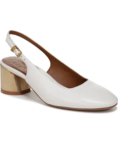 Naturalizer Women's Lane Closed Round Toe Slingback Pumps In Warm White Leather