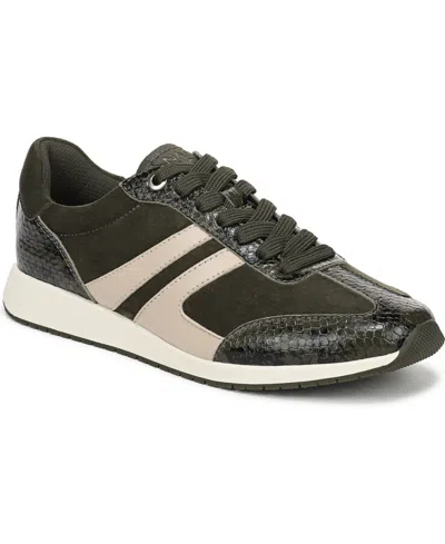 Naturalizer Women's Lorena Closed Round Toe Lace Up Sneakers In Green