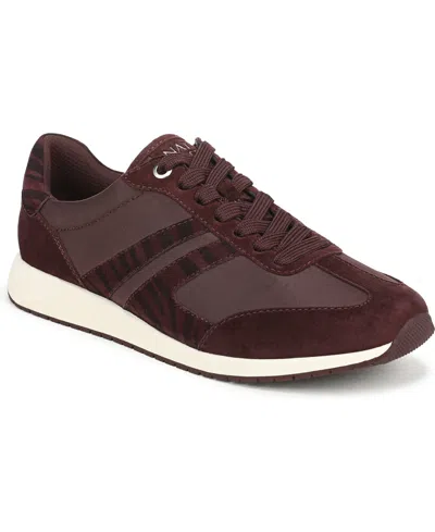 Naturalizer Women's Lorena Closed Round Toe Lace Up Sneakers In Burgundy
