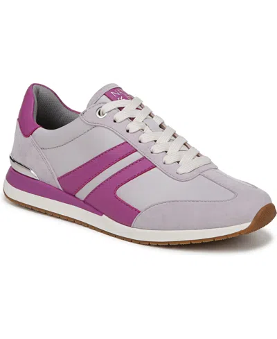 Naturalizer Women's Lorena Closed Round Toe Lace Up Sneakers In Lilac,violet Fabric,suede,leather