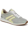 Naturalizer Women's Lorena Closed Round Toe Lace Up Sneakers In Pistachio,limelight Fabric,suede,leather