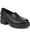 Naturalizer Luly Platform Loafer In Black Faux Leather