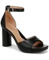 Naturalizer Women's Malia Block Heel Open Square Toe Platform Sandals In Black Faux Leather