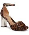 Naturalizer Women's Malia Block Heel Open Square Toe Platform Sandals In Natural Cheetah Print Fabric