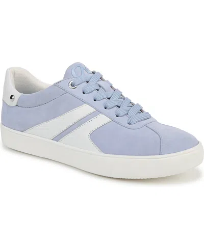 Naturalizer Women's Medina Round Toe Lace Up Sneakers In Ice Blue,white Suede,leather