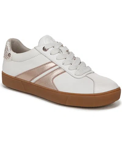 Naturalizer Women's Medina Round Toe Lace Up Sneakers In Warm White,rose Gold Leather
