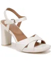 Naturalizer Women's Morgan Open Square Toe Platform Dress Sandals In Warm White Faux Leather