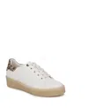 Naturalizer Women's Morrison 3.0 Round Toe Lace Up Sneakers In Warm White,leopard Leather,suede