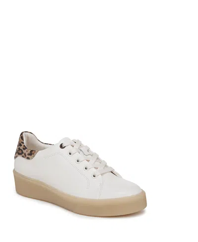 Naturalizer Women's Morrison 3.0 Round Toe Lace Up Sneakers In Warm White,leopard Leather,suede