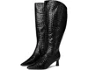 Naturalizer Deesha Pointed Toe Knee High Kitten Heel Boot In Black