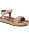 Naturalizer Women's Neila Open Round Toe Flatform Sandals In Cameo Blush Pink Suede