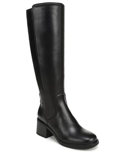 Naturalizer Women's Phoenix Leather Wide Calf Knee-high Boots In Black