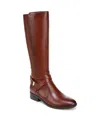 Naturalizer Women's Rena 2 Extra Wide Calf Knee High Block Heel Riding Boots In Deep Saddle Brown Leather