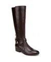Naturalizer Women's Rena 2 Narrow Calf Knee High Block Heel Riding Boots In Dark Brown Leather